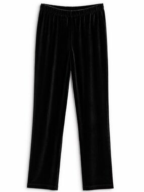 Dressbarn Black Pull On Pants 20W Plus Size Elastic Waist Stretch Straight Leg